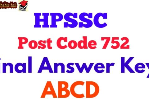 HPSSC LABORATORY ASSISTANT Post Code - 752 Final Answer Key