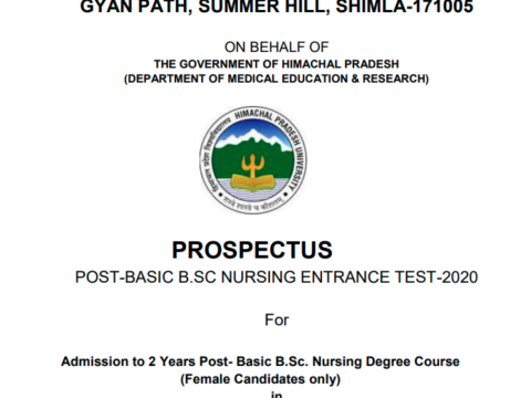 HPU B.Sc. Nursing Prospectus-2020