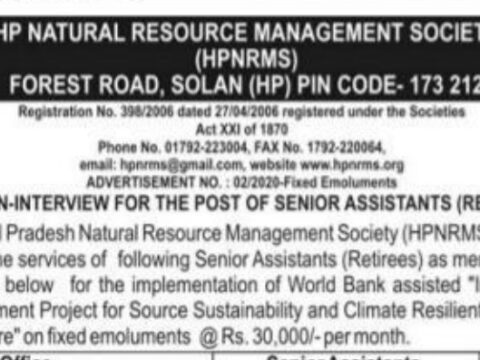 RECRUITMENT IN HP NATURAL RESOURCE MANAGEMENT, APPLY