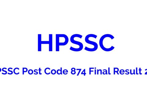 HPSSC Post Code 874 Final Result 2021