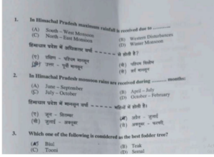 HP Forest Guard Question Paper 2021