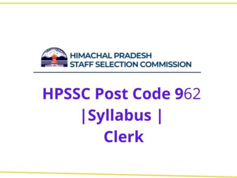 HPSSC Post Code 962 Clerk Syllabus