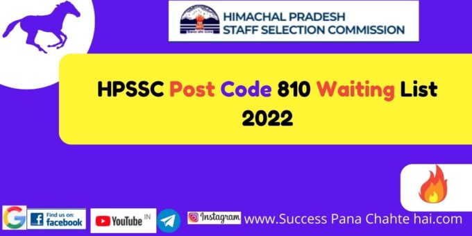 HPSSC Post Code 810 Waiting List 2022