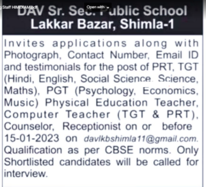 Teaching & Non Teaching Staff Recruitment 2023 in Himachal Pradesh Shimla