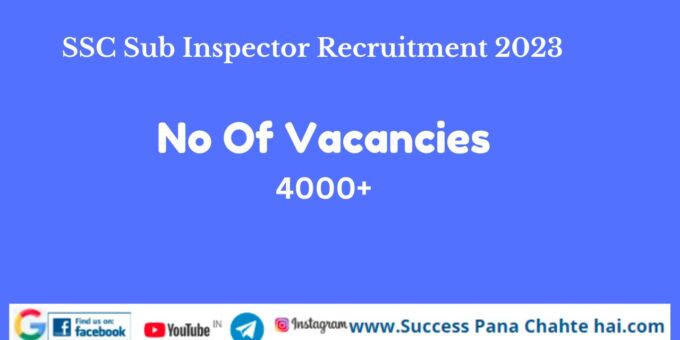 SSC,SSC Sub Inspector Recruitment 2023