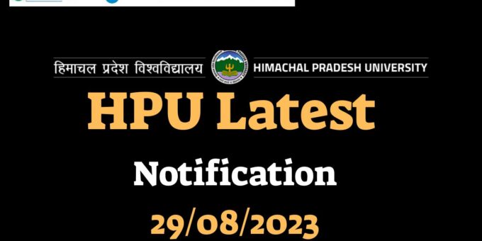 HPU Latest Notification 29082023