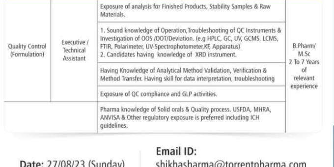 Pharma Job in Baddi Himachal Pradesh