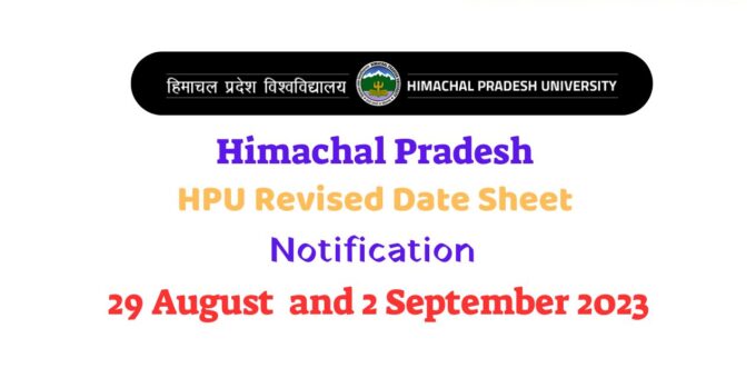 HPU Revised Date Sheet Notification 29 August and 2 September 2023