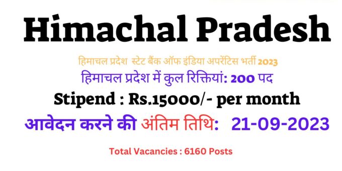 Himachal Pradesh State Bank of India Apprentice Recruitment 2023