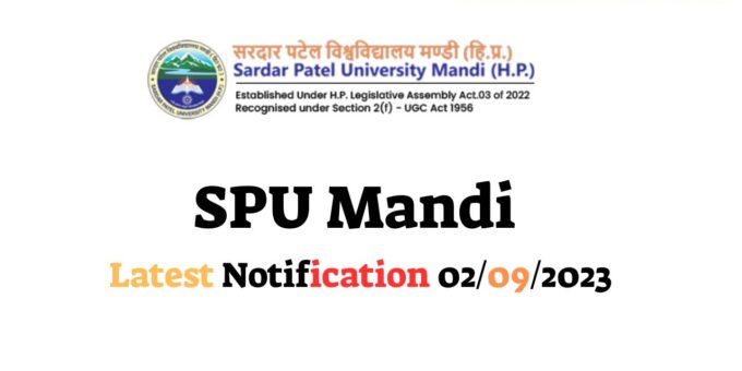 SPU Mandi Latest Notification 02092023