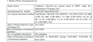 HPPSC Conductor Result Out 2024