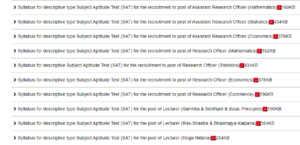 HPPSC Syllabus for SAT Recruitment post of Assistant Research Officer Verious Subject 2024