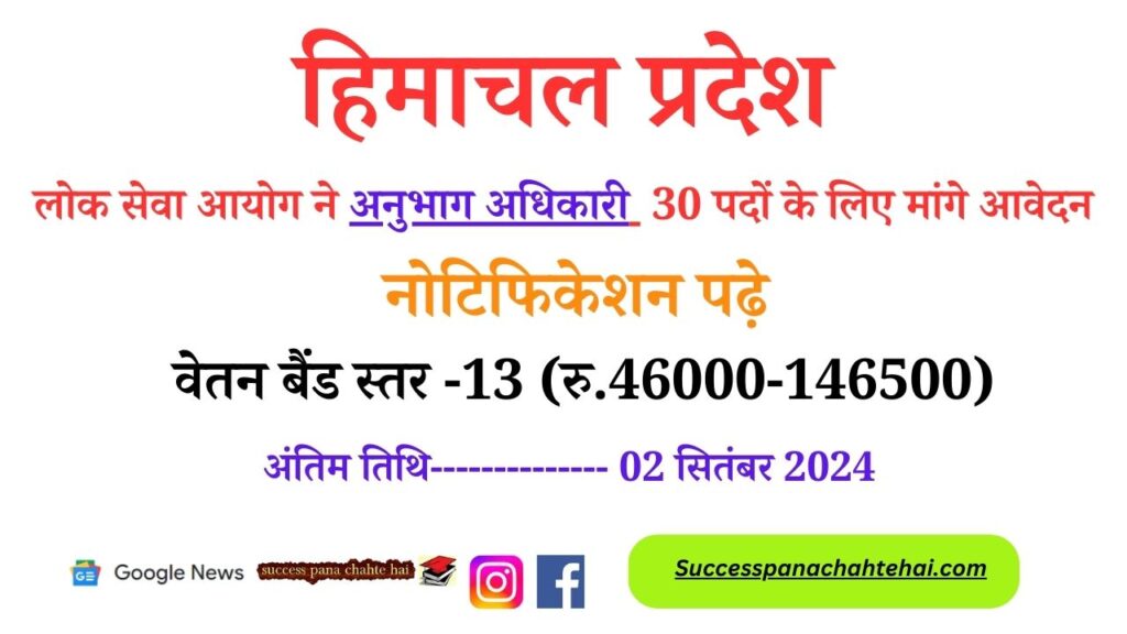 Himachal Pradesh Public Service Commission Invited Applications For 30 Posts, Read The Notification