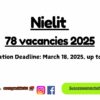 Nielit 78 vacancies 2025