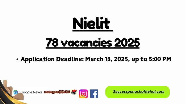 Nielit 78 vacancies 2025