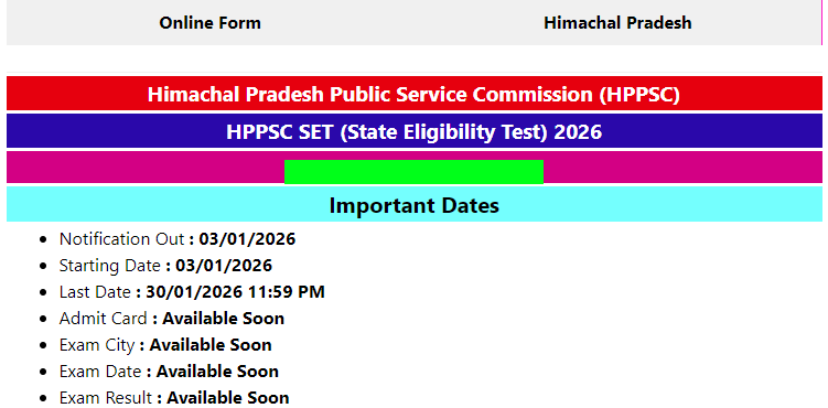 HP SET NOTIFICATION OUT 2026