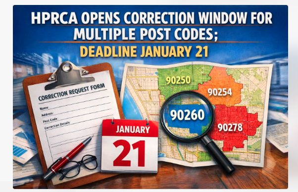 HPRCA Opens Correction Window for Multiple Post Codes; Deadline January 21